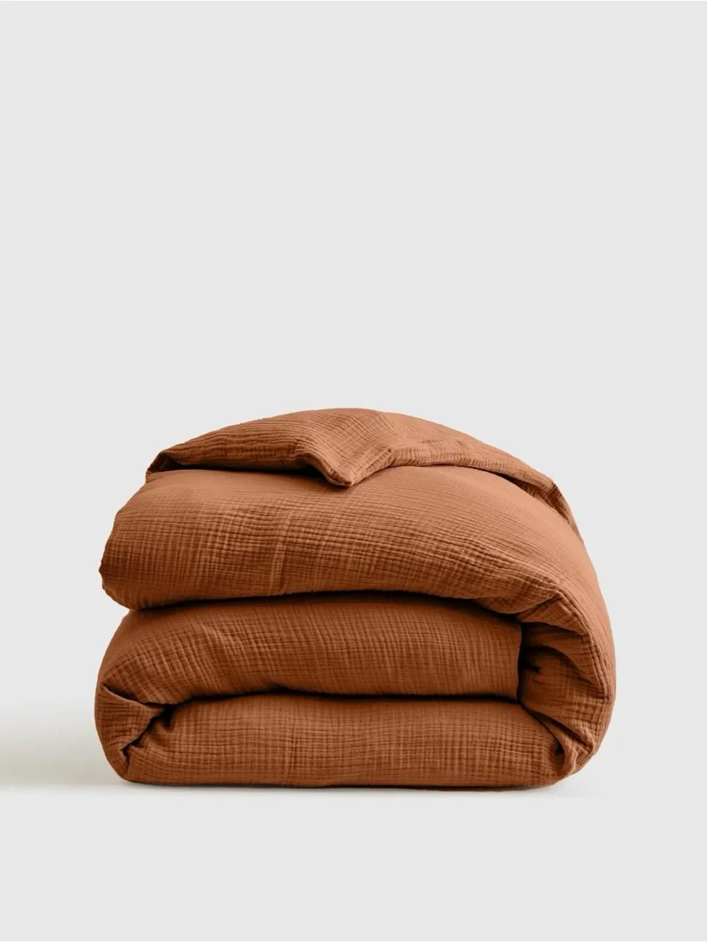 Quince Organic Cotton Airy Gauze Duvet Cover - Full/Queen - Color: Terracotta